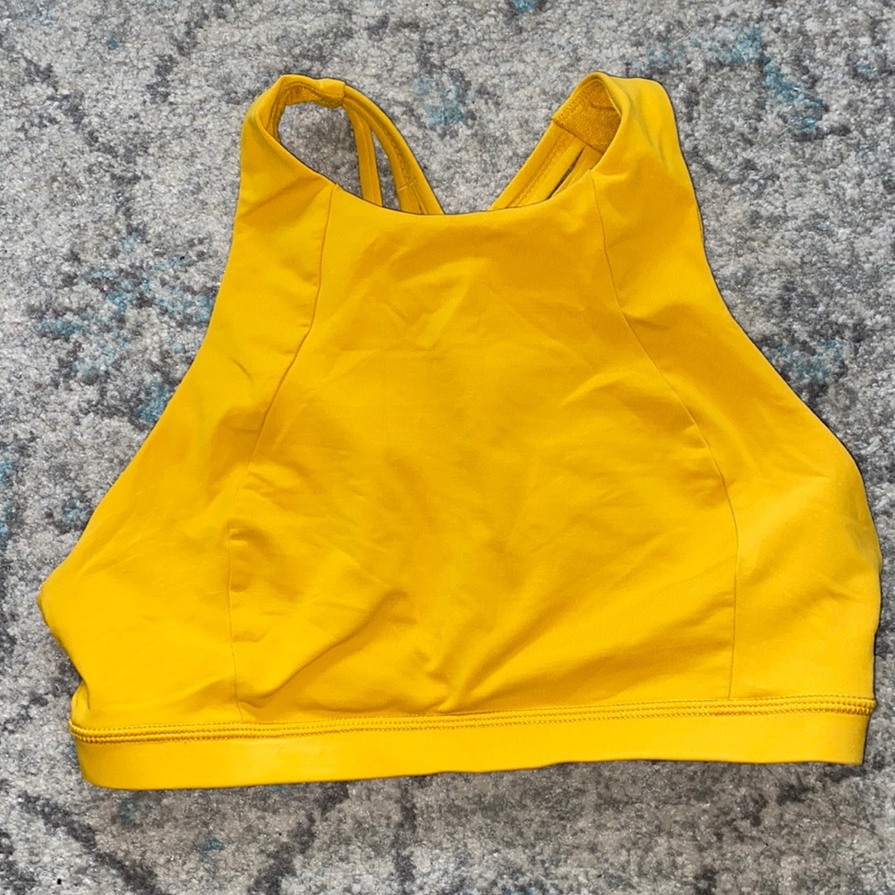 Marigold Lululemon high neck energy sports bra